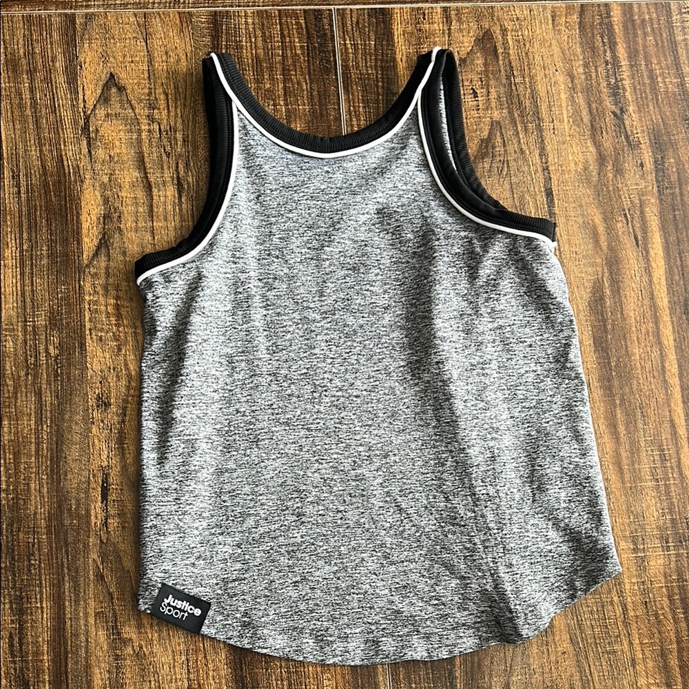 Gray and Black Athletic Tank Top